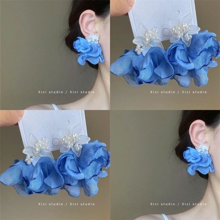 「花语说」纯银耳钉海边度假风气质花朵耳环小众简约百搭饰品女