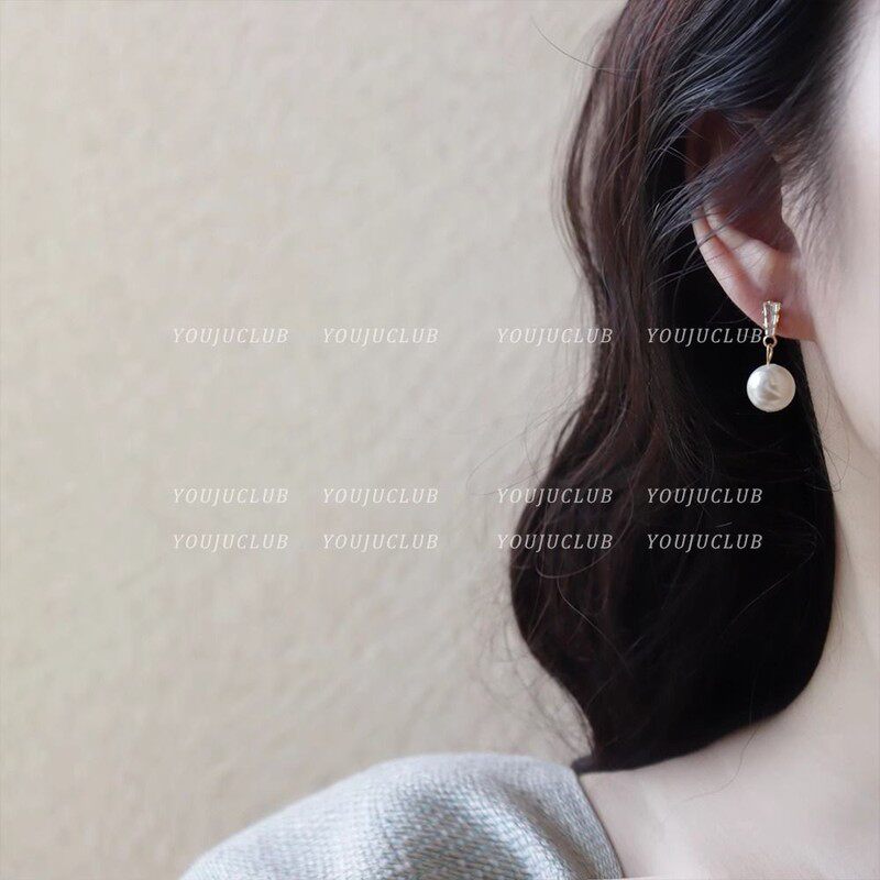 「月亮河」纯银耳钉简约精致锆石耳环复古高级气质上档次高雅耳饰