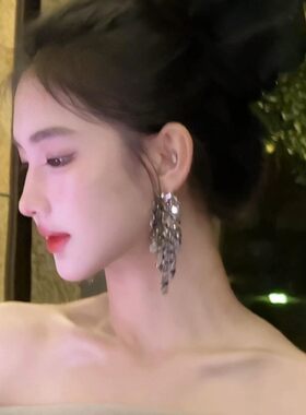 轻奢金属亮片流苏欧美风耳钉