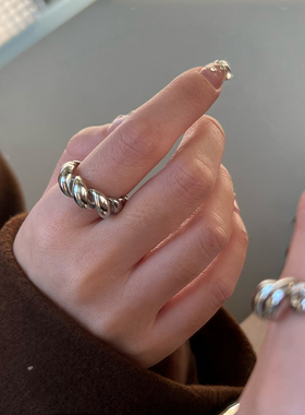 不规则戒指螺旋ins冷淡风开口戒