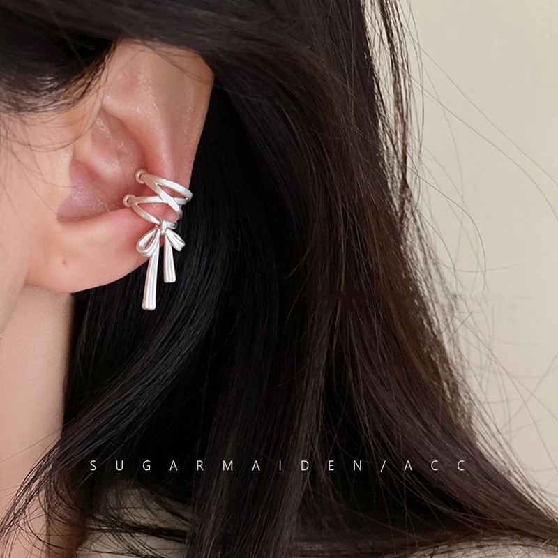 「芭蕾丝带」甜美耳骨夹无耳洞女