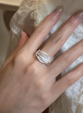 小众个性时尚简约线条缠绕戒指女