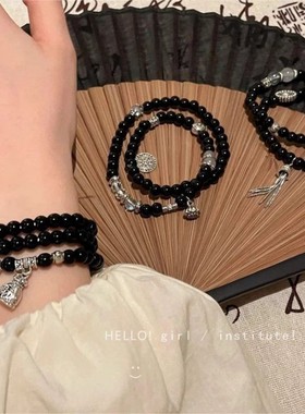 复古国风多层缠绕串珠手链女