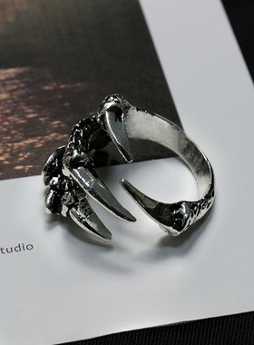 复古霸气龙爪戒指男潮朋克手饰