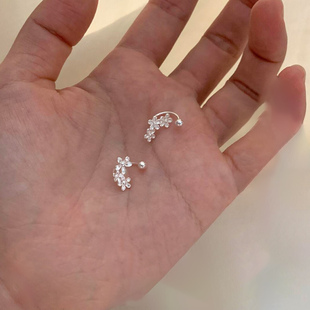 「似锦繁花」纯银耳钉花朵马蹄环简约秋冬百搭日常养耳洞百搭耳饰