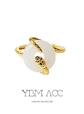 简约中式清冷感灵蛇缠绕戒指女