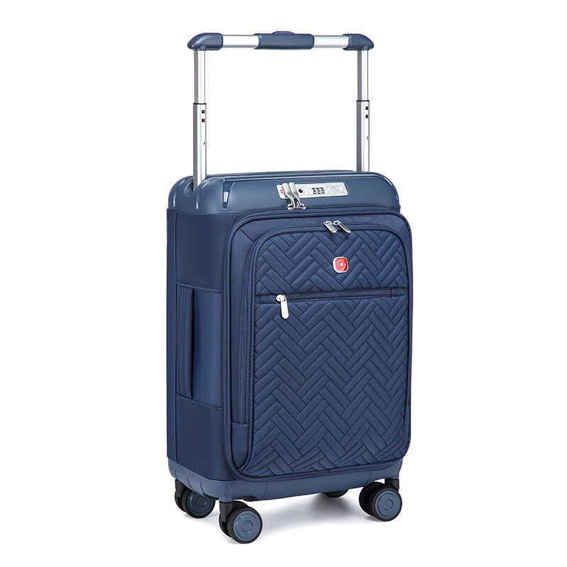 超轻宽拉杆箱 轻量前开盖行李箱加粗拉杆20寸登机箱带充电接口