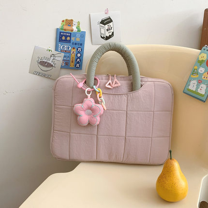 大容量手提笔记本电脑包新款14寸休闲可爱百搭手提加厚电脑包