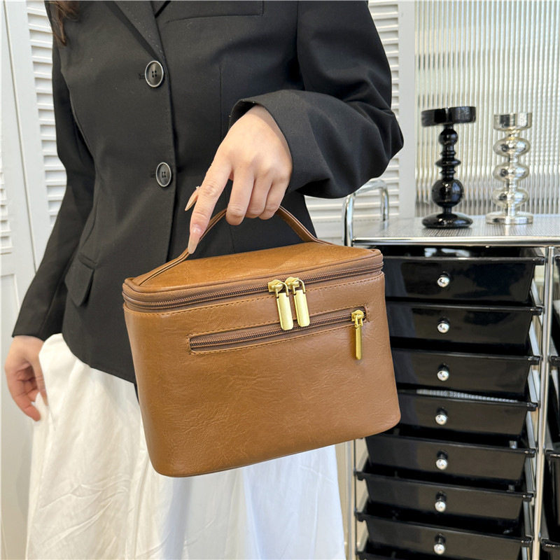 手提化妆包2024新款春季时尚小方包复古洗漱化妆收纳包透气设计,收纳整理,化妆箱/盒,淘宝优惠券,粉丝福利购,淘宝优惠卷