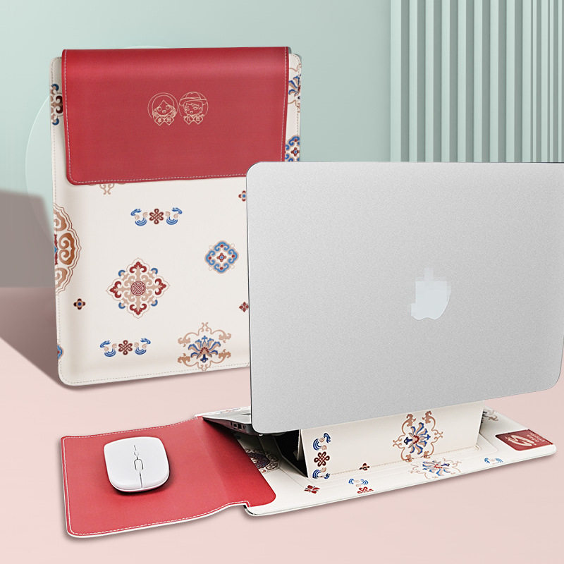 电脑包内胆包皮革iPad平板包彩绘国潮风适合笔记本12-14.2寸收纳,收纳整理,包包内胆包,淘宝优惠券,粉丝福利购,淘宝优惠卷