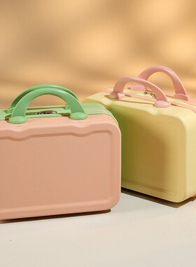 撞色手提箱14寸行李箱创意化妆箱迷你小旅行箱伴手礼包装盒印logo