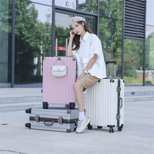 新款万向轮密码旅行箱大容量24寸26寸行李箱铝框拉杆箱20寸登机