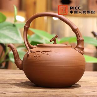 隐竹 林于凯潮州纯手工朱泥砂铫壶家用户外露营煮水炭炉电陶壶