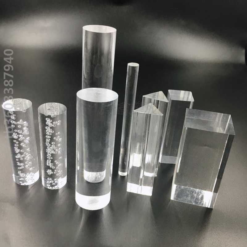 导光方棒加工圆柱气泡亚克力管实心彩色有机玻璃透明圆棒定制棒