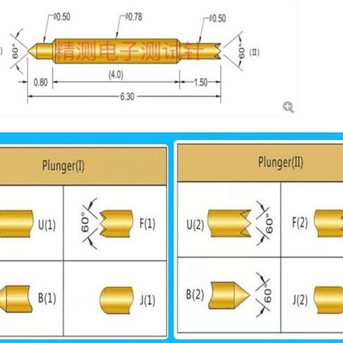 0.78双头针半导体测试针BGA-078BB/BF/FF 6.3L两头伸缩探针精密针