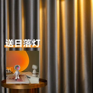 直播间背景窗帘网红专用免打孔魔术贴帘子全遮光布高级感背景卧室
