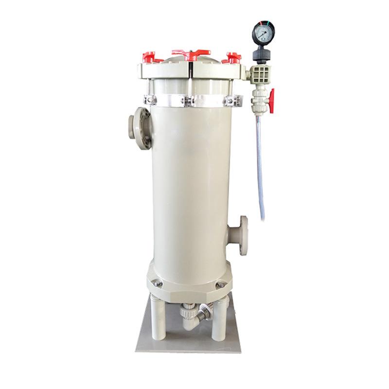 PP塑料耐腐蚀袋式电镀药液过滤器滤芯式固液分离过滤桶厂家