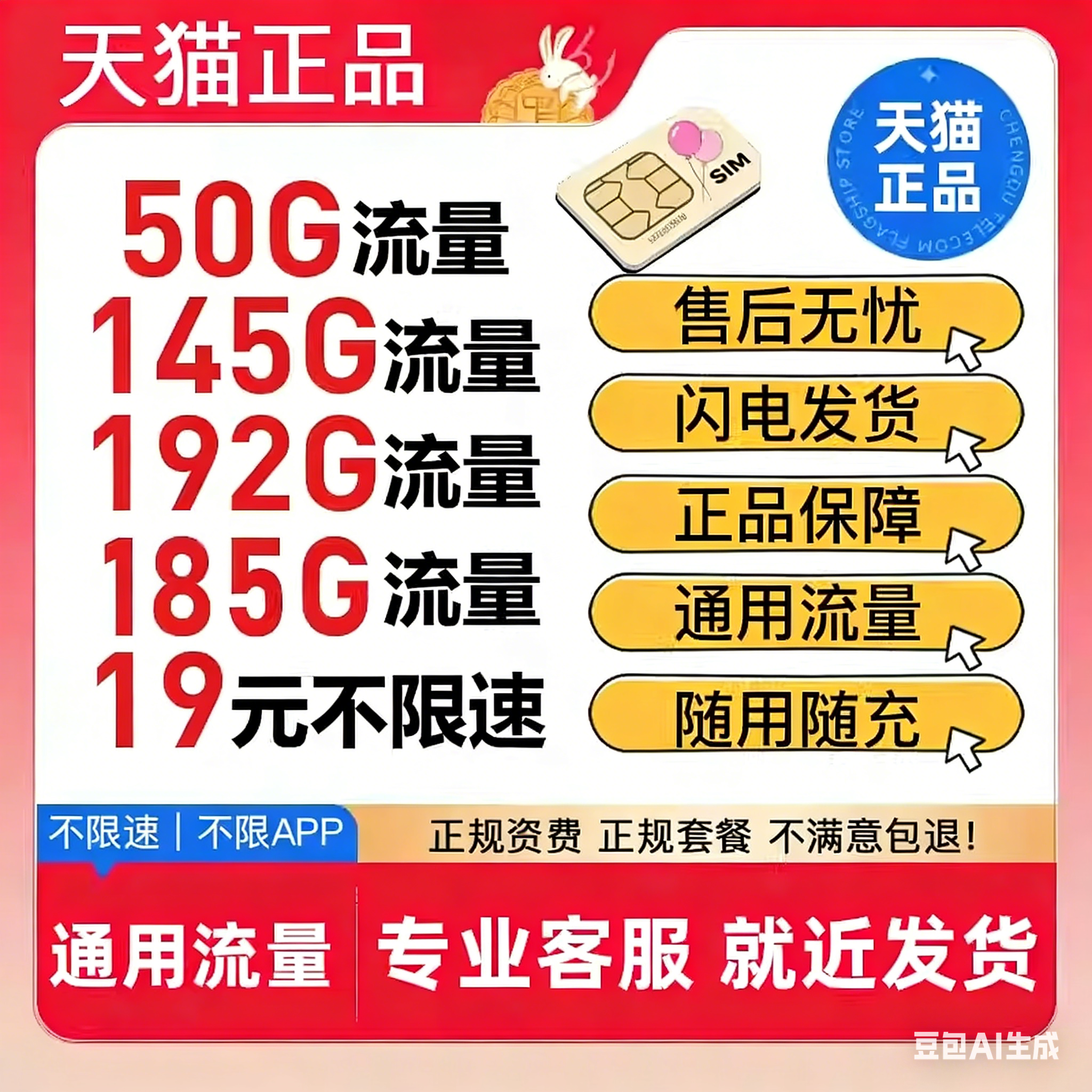 广电流量卡手机卡自主激活学生用上网卡4G5G全国通用流量网卡