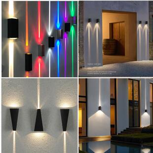 led户外聚光壁灯防水创意造型一束光壁灯客房床头灯楼梯双头壁灯