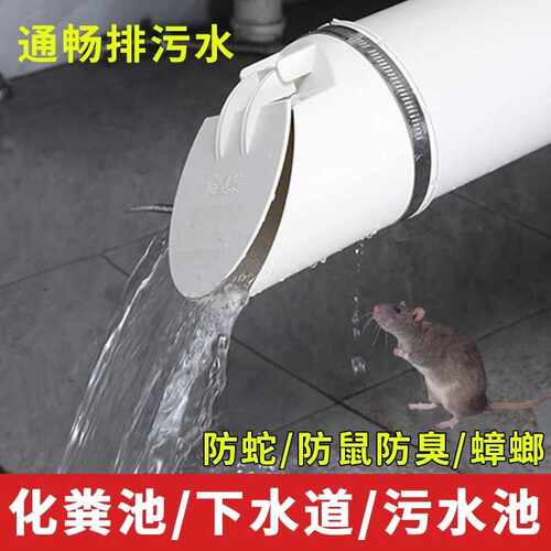 50/75/110/160pvc排水管防臭止逆阀管排水口化粪池排污水管止回阀