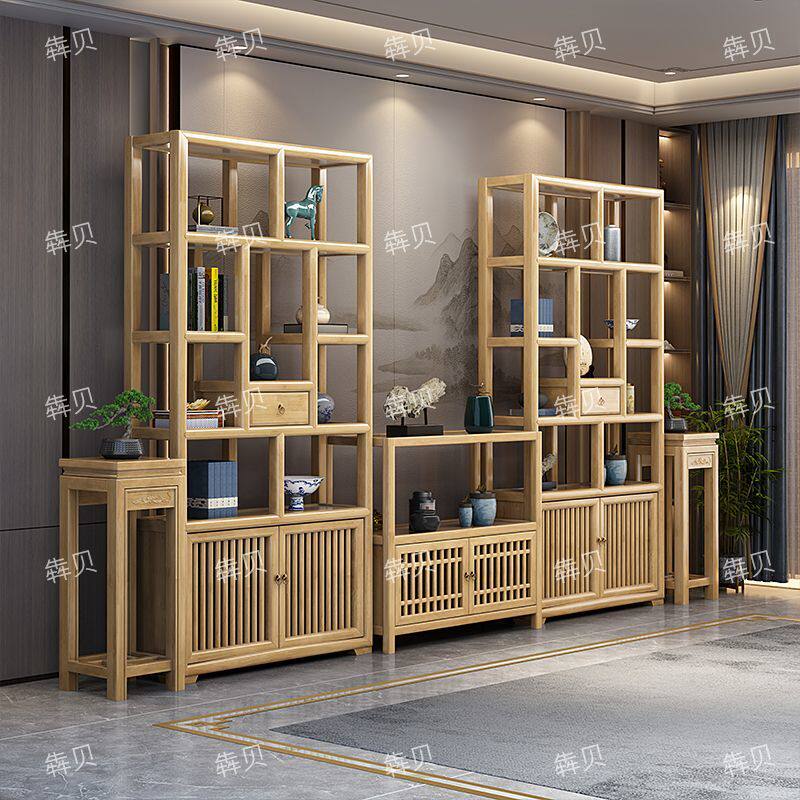实木博古架新中式茶室多