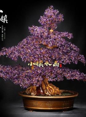 天然黄水晶摇钱树家居客厅招财摆件新中式酒柜玄关装饰开业送礼盒