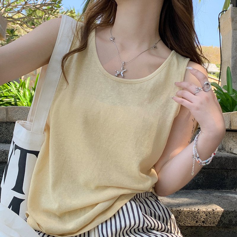 亚麻背心女2025新款夏季外穿宽松遮肚子白色内搭吊带棉麻无袖上衣