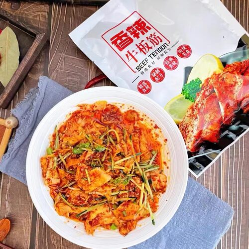 速发盛京荣盛香辣即食自拌牛板筋店凉菜下酒下饭菜烧烤烤串袋装酒