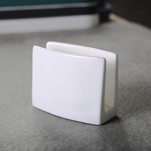 定制陶瓷纸巾插方形餐巾纸架托立式线纹陶瓷餐巾座酒店餐厅用品