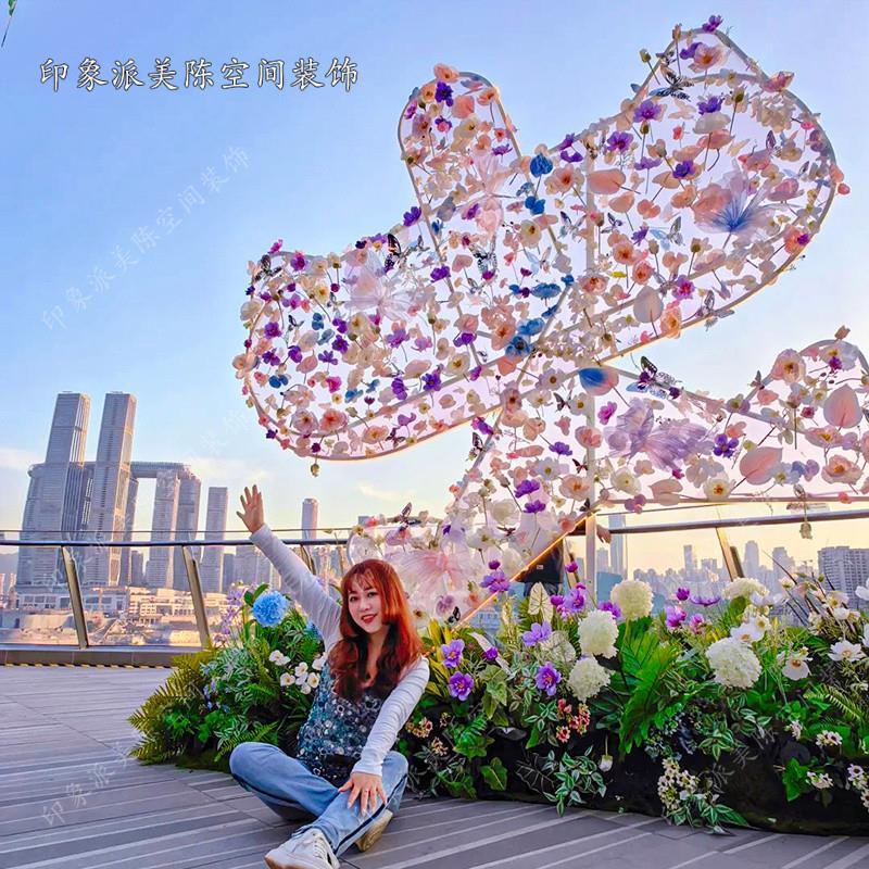 景区公园美陈布置装饰品打卡拍照风筝节美陈装置商场打卡拍照厂家