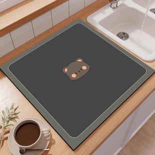 厨房台面沥水垫正方形硅藻泥桌面吸水垫卫生间洗手台水池防滑垫子