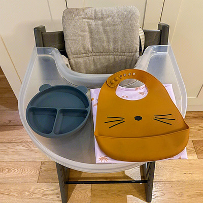 成长椅大餐盘playtray桌盘通用st家光滑面可用吸盘碗透明TT椅配件