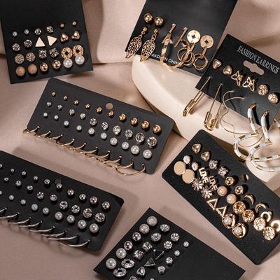 Women's Earrings Set Retro Geometric Stud Earrings for W