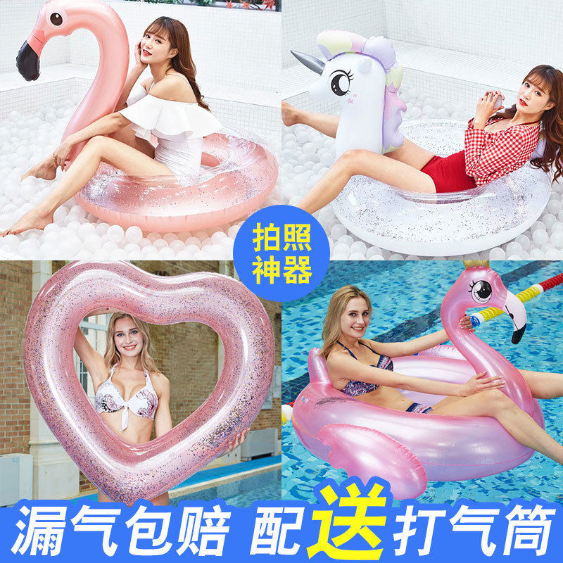 成人甜甜圈游泳圈水上乐园火烈鸟浮排道具夏季水上儿童独角兽厂家