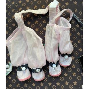 狗狗防尘裤遛弯裤春夏防脏防虫轻薄四脚带鞋子护腿小型犬四季衣服