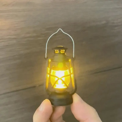 微光睡眠灯微缩电子蜡烛灯LED小马灯复古手提灯野营煤油灯圣诞节