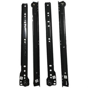 黑白二节静音抽屉轨道滚轮托底导轨键盘滑轨家用橱柜滑道五金配件