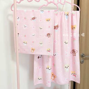 双马尾主唱 萌物大杂烩浴巾宿舍成人儿童吸水柔软浴室毛巾可爱萌