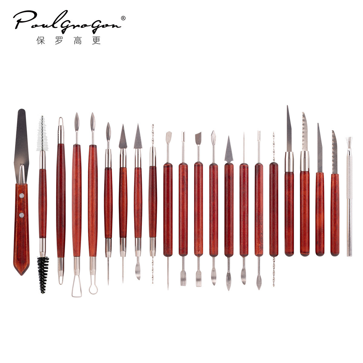陶艺工具22件套石塑粘土塑形修陶瓷刀软陶泥坯红木多功能雕刻刀