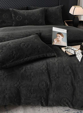 Winter Warm Velvet Duvet cover Bedsheet sets Bed linen cozy