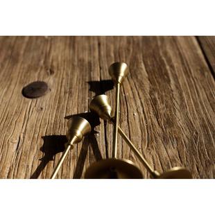 轴年 ins简约黄铜单头烛台 古董覆刻版烛台软装摆件 花艺摄影道具