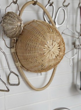 「pata studio」 原创 白竹 竹皮  手工 竹编沥水篮