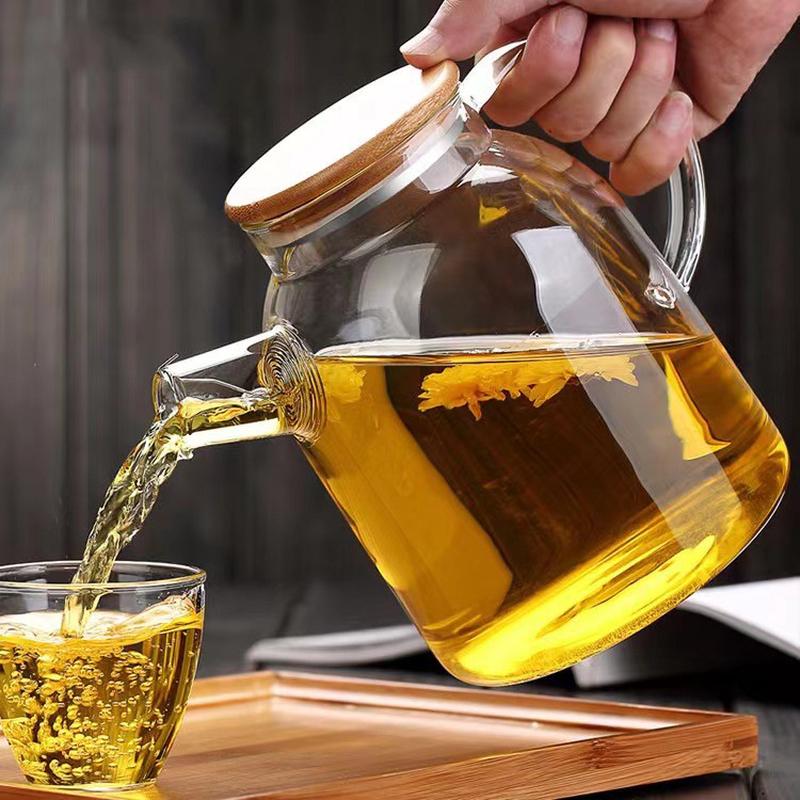 耐高温玻璃茶壶家用大容量冷水壶凉白开水壶带盖壶嘴过滤花茶壶