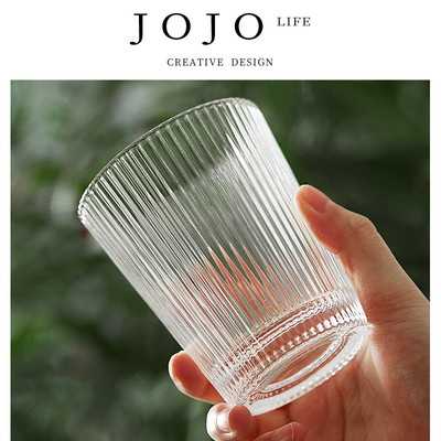 JOJO'S L. PD.Traveling.竖纹奶昔杯咖啡杯家用透明杯茶杯 | 行装