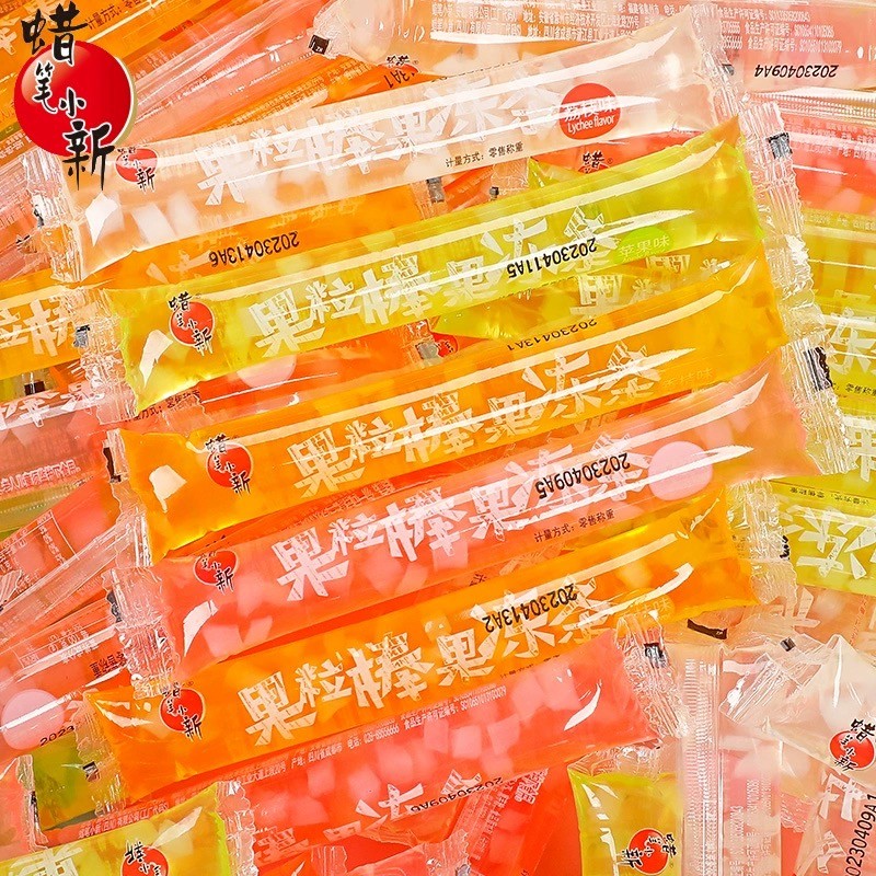 现货蜡笔小新果粒棒果冻条棒冰碎碎冰儿童夏季碎冰冰果味可吸果冻