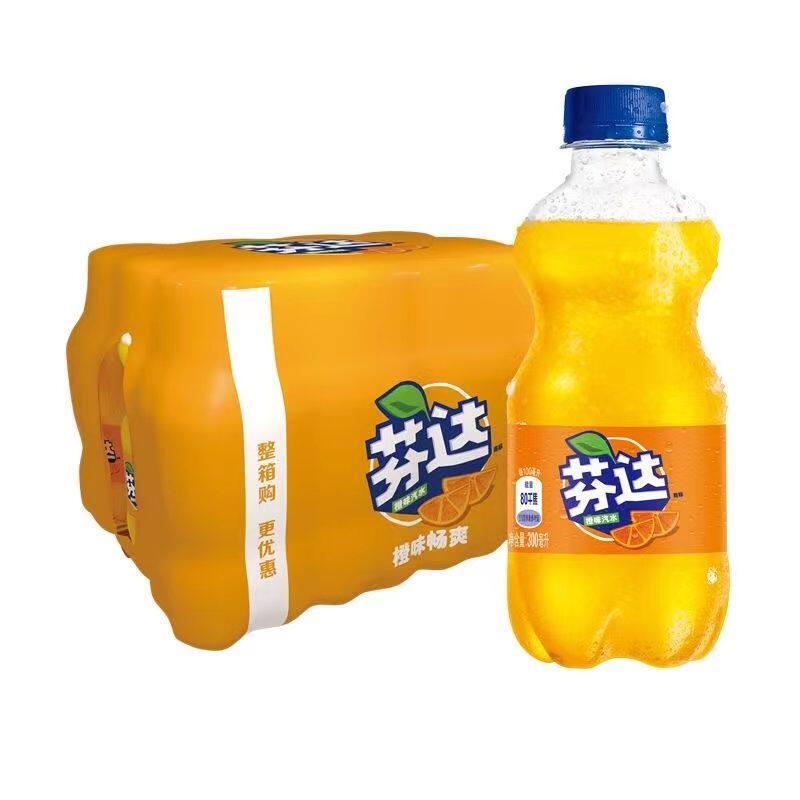 速发可口可乐碳酸饮料300ml*24瓶 橙汁零度可乐雪碧迷你瓶装碳酸