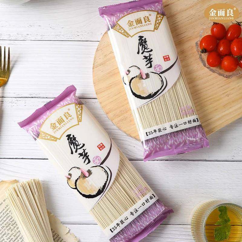 现货穗儿金面良魔芋全麦面条无糖精盐低脂肪粗粮速食细龙须荞麦面