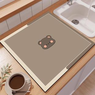 厨房台面沥水垫正方形硅藻泥桌面吸水垫卫生间洗手台水池防滑垫子