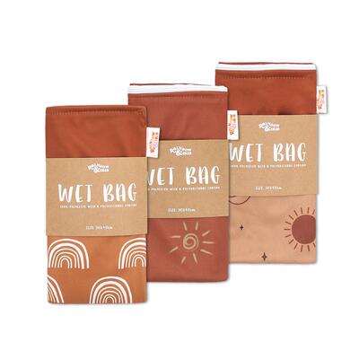 复古印花 推车挂袋尿布收纳防水手提袋三件套装Wetbag大容量30*40