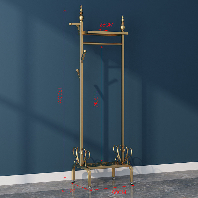 新房子金色网红卧室挂衣架北欧式衣帽架落地简易衣服架简约现代